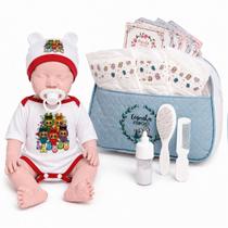 Boneco Reborn Realista Com Roupa Touca e Kit Completo Fofo