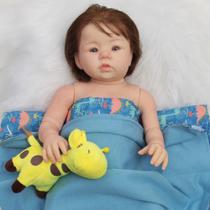 Boneco Reborn Realista Menino Fio a Fio Corpo Silicone 48cm