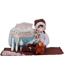 Boneco Reborn Realista Menino Silicone Enxoval Capivara