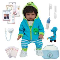 Boneco Reborn Realista Príncipe Com Bolsa 20 Acessórios Boneco Reborn Realista Príncipe Com Bolsa 20 Acessórios