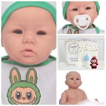 Boneco Reborn Realista Recém Nascido Olho Azul 48cm + Itens Boneco Reborn Realista Recém Nascido Olho Azul 48cm + Itens