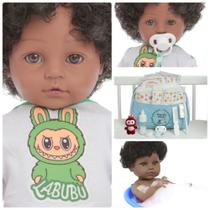 Boneco Reborn Recém Nascido Cabelo Cacheado Enxoval Completo Boneco Reborn Recém Nascido Cabelo Cacheado Enxoval Completo