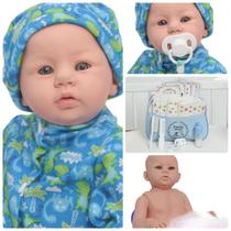 Boneco Reborn Recém Nascido Carequinha Pode Banho + Itens