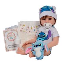 Boneco Reborn Recém Nascido Com Cabelo Fio a Fio Kit + Itens