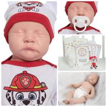 Boneco Reborn Recém Nascido Dormindo Com Pelúcia Kit Itens Boneco Reborn Recém Nascido Dormindo Com Pelúcia Kit Itens