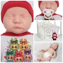 Boneco Reborn Recém Nascido Realista Com Acessórios Pelúcia