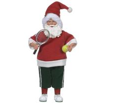 Boneco Resina Natal Papai Noel Tenista 30 cm