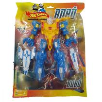 Boneco Robo de Plastico 25cm Articulado Azul - Elite 00866