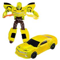 Boneco Robô Transforma em Carro 2 em 1 Robot Fighter Bots Amarelo L015-77 - Dorémi
