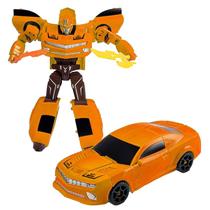Boneco Robô Transforma em Carro 2 em 1 Robot Fighter Bots Laranja L015-77 - Dorémi