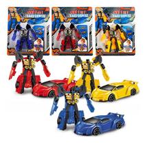 Boneco Robô Transformers 2 Em 1 Carrinho Vira Robô Carro