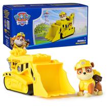 Boneco Rubble 6 Cm Com Veículo Trator Patrulha Canina Presente Para Crianças Spin Master