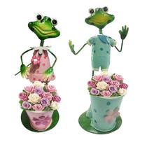 Boneco Sapo Casal Decoraçao Balde de Flor Jardim Casa Pousada Resistente Varanda Quintal Ambiente Externo