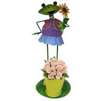 Boneco Sapo com Balde de Flor Para Enfeite e Decoraçao de Jardim (BON-P-5)