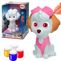 Boneco Skye Patrulha Canina Infantil Para Pintar e Colorir Com Tinta Guache Lavavel - Elka