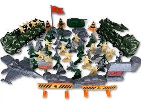 Boneco Soldadinho Plástico Soldado de Brinquedo Caminhão Militar Camuflado Guerra