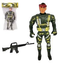 Boneco soldado militar com arma mission combat - 20 COMERCIAL