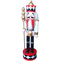 Boneco Soldado Quebra Nozes Enfeite de Madeira Pintada à Mão 30cm Boneco Soldado Quebra Nozes Enfeite de Madeira Pintada à Mão 30cm