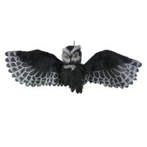 Boneco som e movimento coruja negra halloween