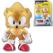 Boneco Sonic Dourado Classico Elástico Que Estica Goo Jit Zu Sunny