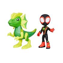 Boneco Spidey Amazing Friends Miles Morales e Electrosaurus Marvel G0121