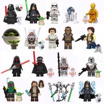 Boneco star wars darth vader yoda leia luke stormtrooper bloco de montar