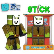 Boneco STICK Minecraft 25CM Turma do Problems ALGAZARRA - ALGAZARRA Brinquedos