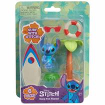 Boneco Stitch de 5cm com Acessórios Hang Ten - Stitch