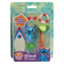 Boneco Stitch Passeio Praia Figura Com Acessórios Disney 4cm