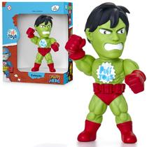 Boneco Super Herói Verde Em Vinil Macio Brinquedo Articulado