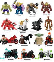 Boneco super herois hulk thanos deadpool motoqueiro blocos