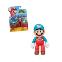 Boneco Super Mario Bros Articulado Mario de Gelo 10cm Boneco Super Mario Bros Articulado Mario de Gelo 10cm