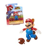 Boneco Super Mario Bros Articulado Mario Guaxinim 10cm Boneco Super Mario Bros Articulado Mario Guaxinim 10cm