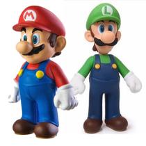 Boneco Super Mario Bros e Luigi Miniatura Grande Original Figura Coleção