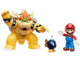 Boneco Super Mario vs Bowser: Batalha de Lava 13,5cm - com Acessórios Sunny Brinquedos