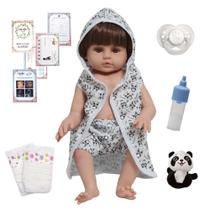 Boneco Tipo Reborn Arthur Enxoval Pandinha Corpo Silicone