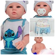 Boneco Tipo Reborn Lindo Conjunto Com Acessórios 48 cm
