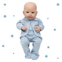 Boneco Tipo Reborn Masculino Recém Nascido Olhos Claros Fofo