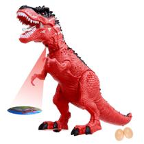Boneco Tiranossauro Dinossauro Anda C/ Som Luz Bota Ovo 5400 - Dm Toys