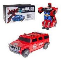 Boneco Transformers Articulado Carro Robô Brinquedo 2 Em 1 Warrior Cor: Vermelho - Mundo Encantado
