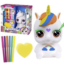 Boneco Unicornio De Brinquedo Para Pintar Colorir Com Canetas Coloridas Aprendizado Criatividade Infantil - Super Toys