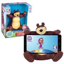 Boneco Urso Em Vinil Da Masha Infantil Suporte Para Celular 18cm Original Brinquedo Cotiplás