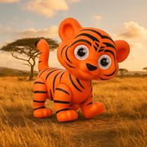 Boneco Vinil Atóxico Tigrinho Safari Animais Grande Macio Brinquedo Criança Presente