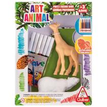 Boneco Zebra e Girafa Filhote com Canetinhas Laváveis para Pintar