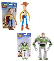 Bonecos Articulados Buzz Lightyear e Xerife Woody Disney Toy Story 24Cm - Edição 30 Anos - Pixar - Mattel - JCV93