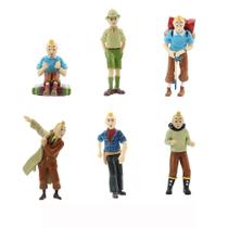 Bonecos Aventuras de Tintin Vivid Toy - Conjunto com 6 Unidades