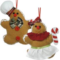 Bonecos Biscoito Ginger Enfeite Pendente Natalino 16cm 12pçs Bonecos Biscoito Ginger Enfeite Pendente Natalino 16cm 12pçs