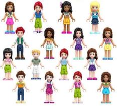 Bonecos Blocos De Montar Amigos 4 Unidades