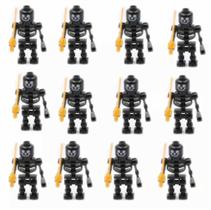 Bonecos Blocos De Montar Exército Mortos Vivos Preto Kit 4