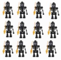 Bonecos Blocos De Montar Exército Mortos Vivos Preto Kit 4